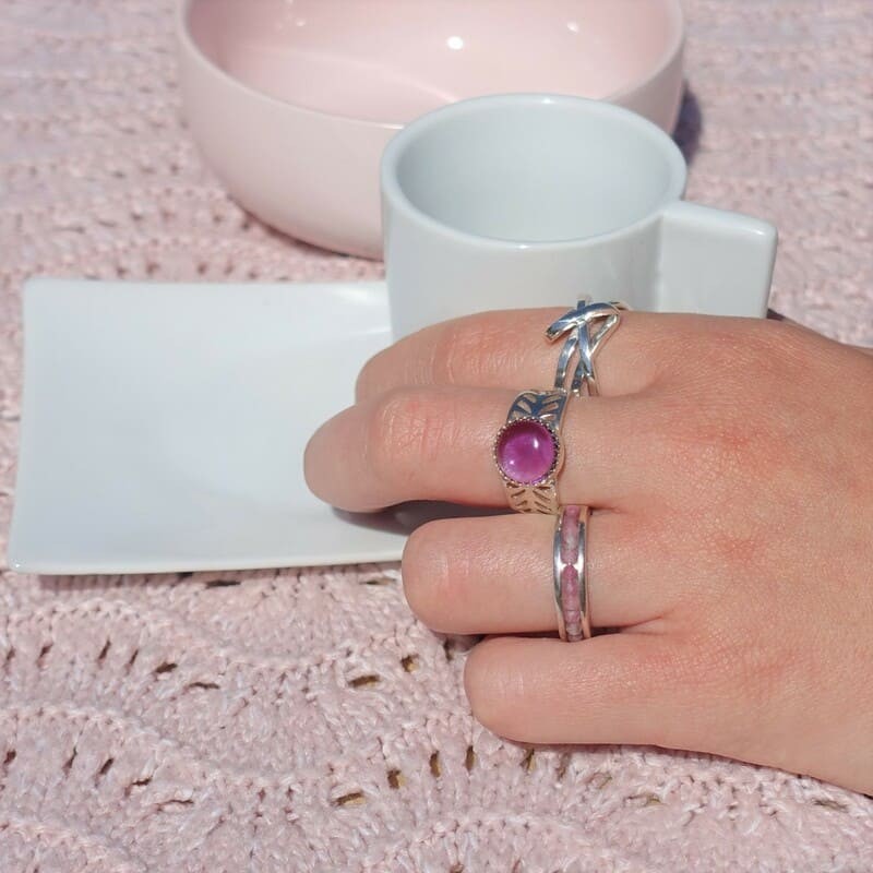 Bague amethyste sales or rose