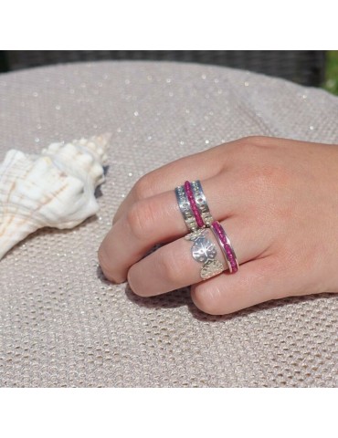 Bague Rubellite "esprit Alliance"PM en Argent 925 Aloe Bijoux