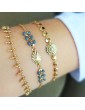 Bracelet "epi et soleil" laque bleue en plaqué or Aloe Bijoux