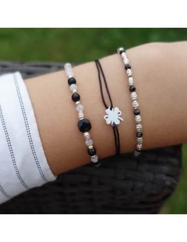 Bracelet Spinelle noir perles et Argent 925 - Eloa Aloe Bijoux