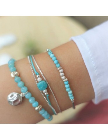 Bracelet Turquoise et Argent 925 - Kaé Aloe Bijoux