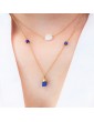 Collier Lapis lazuli brut en plaqué or Aloe Bijoux