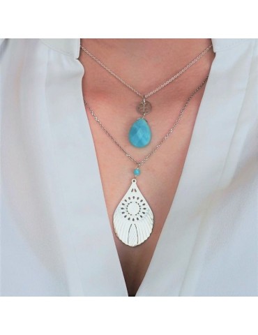 Collier Amazonite et rosace en Argent 925 Aloe Bijoux