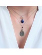 Collier avec Lapis lazuli et Plume de paon en Argent 925 Aloe Bijoux