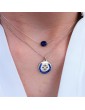 Collier cercle en perles Lapis lazuli et Argent 925 Aloe Bijoux