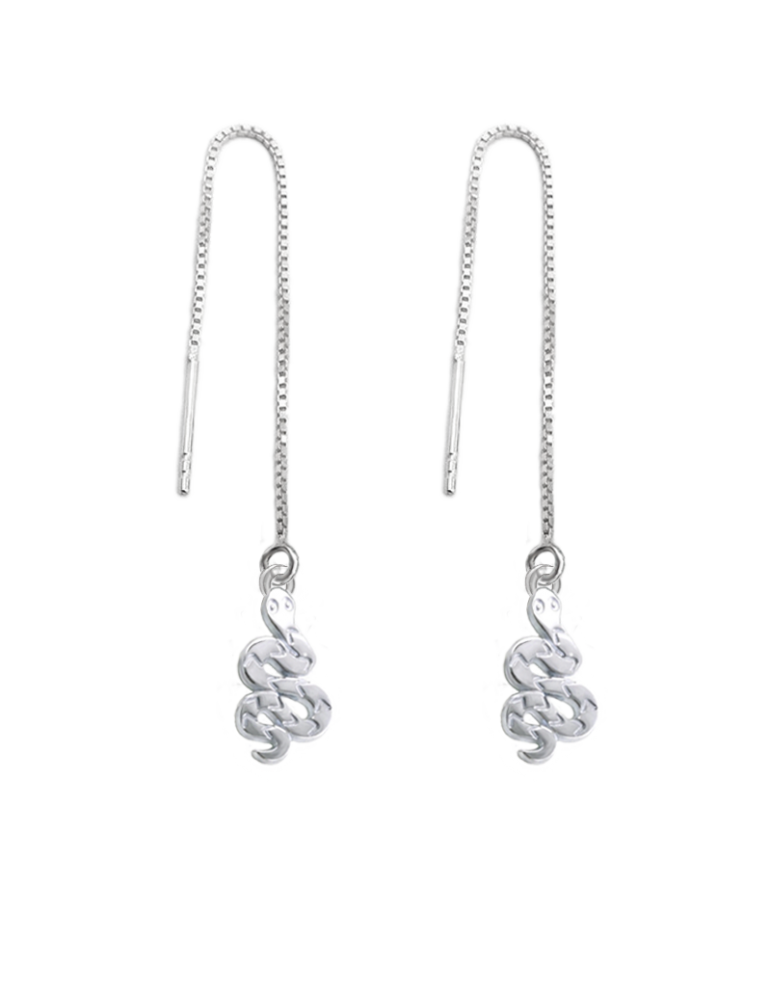 Boucles d'oreilles longues Serpent en Argent 925 Aloe Bijoux