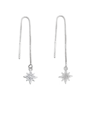 Boucles d'oreilles longues Etoile en Argent 925 Aloe Bijoux