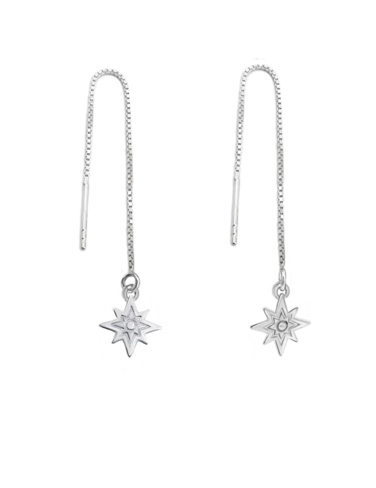 Boucles d'oreilles longues Etoile en Argent 925 Aloe Bijoux