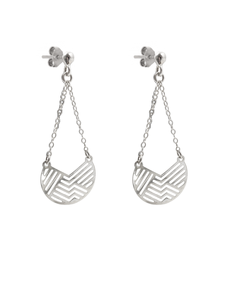 Boucles d'oreilles géométriques en Argent 925 - Empreinte Aloe Bijoux