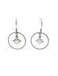 Boucles d'oreilles ciselées avec une étoile en Argent 925 Aloe Bijoux