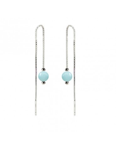 Boucles d'oreilles longues Amazonite en Argent 925 Aloe Bijoux