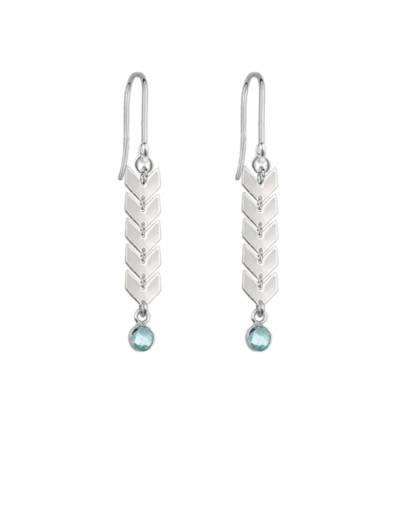 Boucles d'oreilles Topaze bleue en Argent 925 - Antica Aloe Bijoux