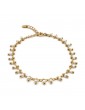 Bracelet chaine et perles de céramique blanches en plaqué or Aloe Bijoux