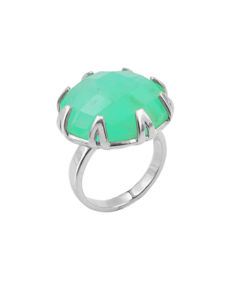 Bague Chrysoprase en Argent 925 - Mint Green Aloe Bijoux