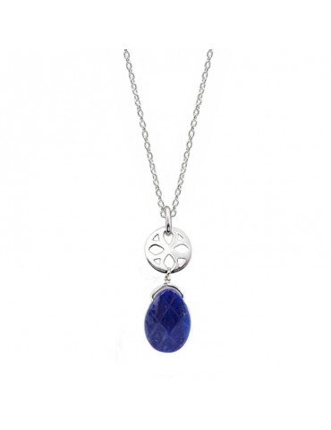 Collier Lapis lazuli et rosace en Argent 925 Aloe Bijoux