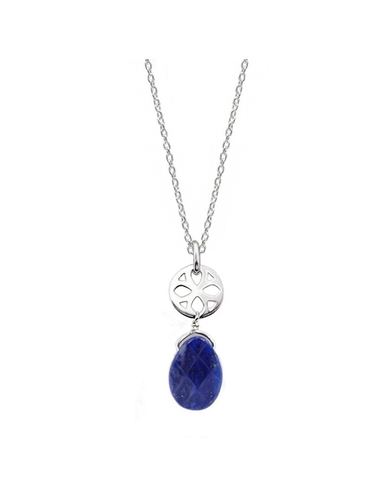 Collier Lapis lazuli et rosace en Argent 925 Aloe Bijoux