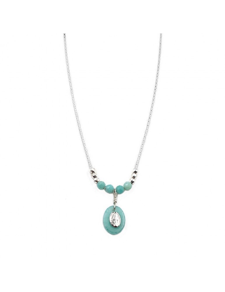 Collier Madone Amazonite et chaine Argent 925 Collier Madone Amazonite et chaine Argent 925