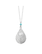 Collier Turquoise et Plume de paon en Argent 925 Aloe Bijoux