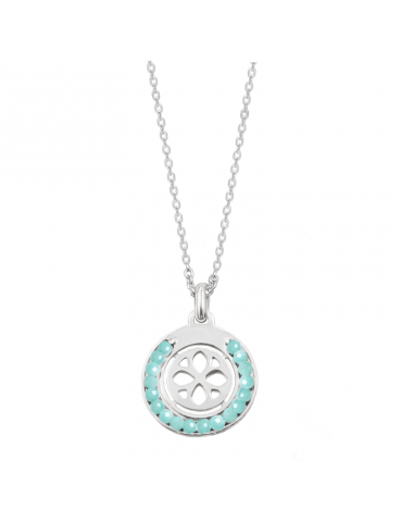 Collier cercle en perles Amazonite et Argent 925 Aloe Bijoux