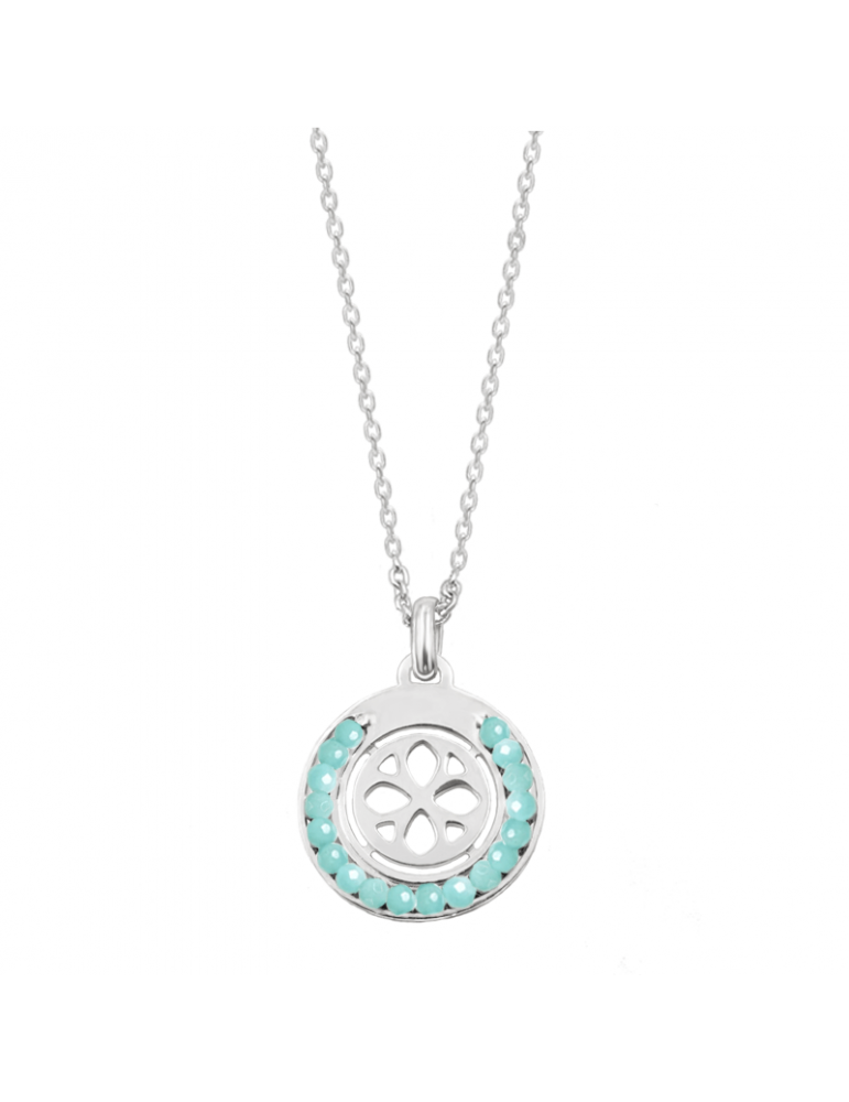 Collier cercle en perles Amazonite et Argent 925 Aloe Bijoux