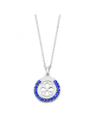 Collier cercle en perles Lapis lazuli et Argent 925 Aloe Bijoux