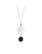 Collier Onyx Hexagonal avec rosace et chaine en Argent 925 Aloe Bijoux