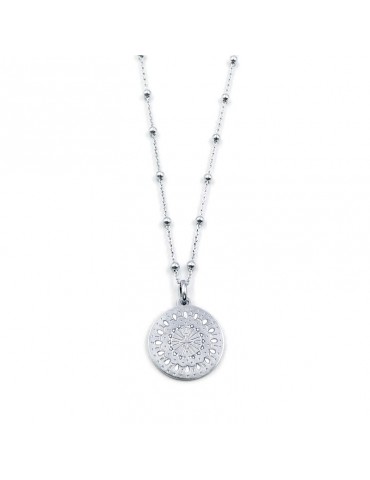 Collier médaille dentelle en Argent 925 Aloe Bijoux