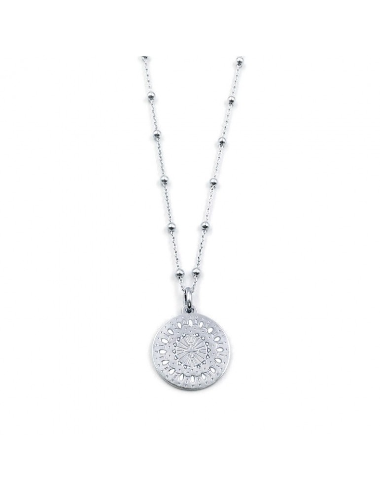 Collier médaille dentelle en Argent 925 Aloe Bijoux