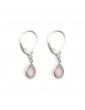 Boucles d'oreilles dormeuses et Quartz rose en Argent 925 Aloe Bijoux