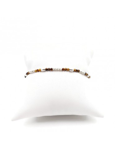 Bracelet Oeil de tigre et Argent 925 - Zoé Aloe Bijoux