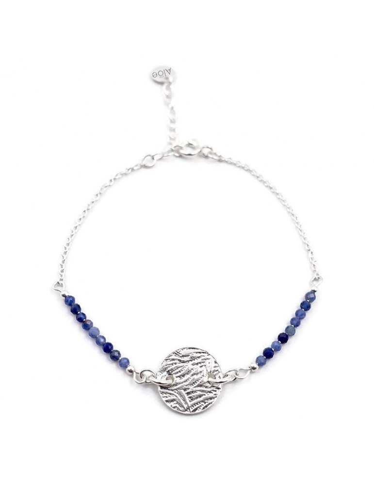 Bracelet Sodalite et pastille zébrée en Argent 925 - Lénie Aloe Bijoux Bracelet Sodalite et pastille zébrée en Argent 925 - Lénie Aloe Bijoux