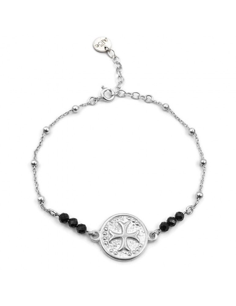 Bracelet Médaille Celtique et Spinelle noir en Argent 925 Aloe Bijoux Bracelet Médaille Celtique et Spinelle noir en Argent 925 Aloe Bijoux