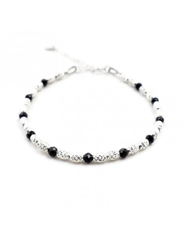 Bracelet Spinelle noir perles et Argent 925 - Eloa Aloe Bijoux