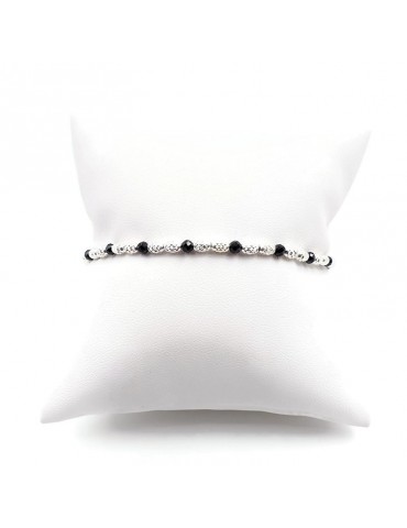 Bracelet Spinelle noir perles et Argent 925 - Eloa Aloe Bijoux