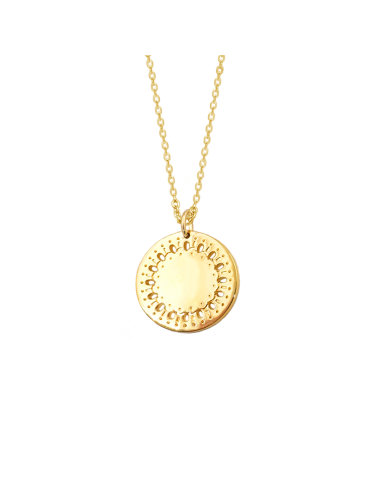 Collier médaille ajourée en Plaqué or Aloe Bijoux