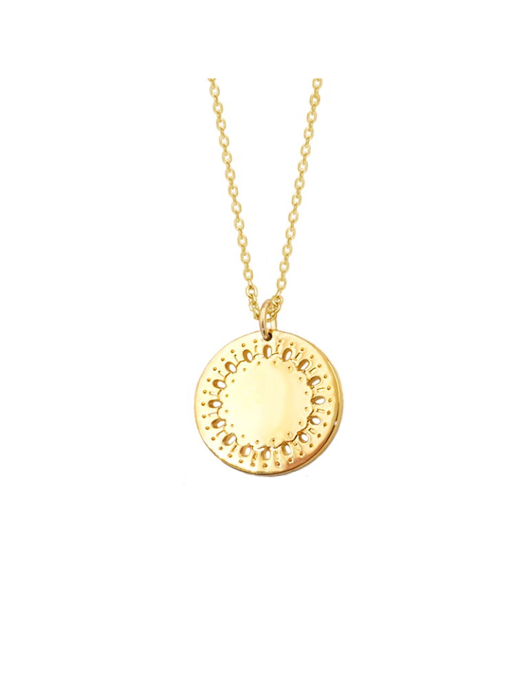 Collier médaille ajourée en Plaqué or Collier médaille ajourée en Plaqué or