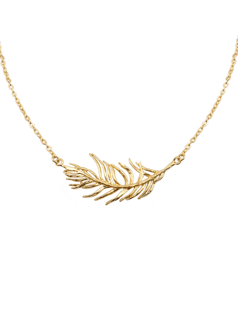 Collier Plume en plaqué or Aloe Bijoux