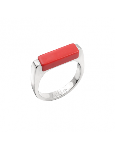 Bague Agate rouge en Argent 925 - Prisme Aloe Bijoux