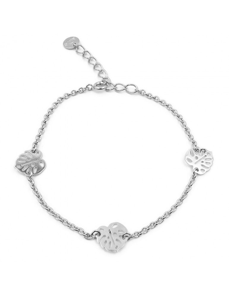 Bracelet 3 feuilles Monstera en Argent 925 Aloe Bijoux