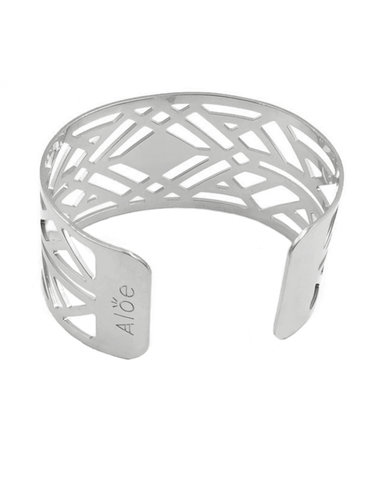 Bracelet manchette large en Argent 925 - Losange Aloe Bijoux