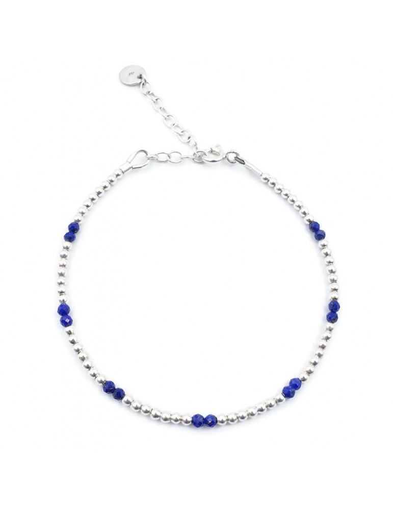 Bracelet perles Lapis lazuli 2mm et Argent 925 - Mia