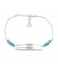 Bracelet Esprit Gourmette en Argent 925 et perles de Turquoise Aloe Bijoux