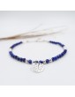 Bracelet Lapis Lazuli "Feuille Monstera" 3mm et Argent 925 Aloe Bijoux
