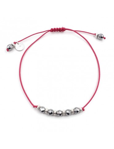 Bracelet Cordon hématites et argent Aloe Bijoux