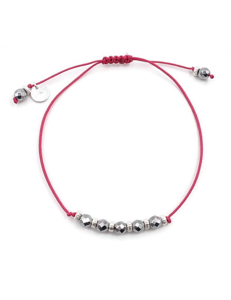 Bracelet Cordon hématites et argent Aloe Bijoux Bracelet Cordon hématites et argent Aloe Bijoux