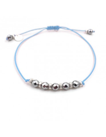 Bracelet Cordon hématites et argent Aloe Bijoux