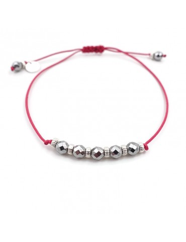 Bracelet Cordon hématites et argent Aloe Bijoux