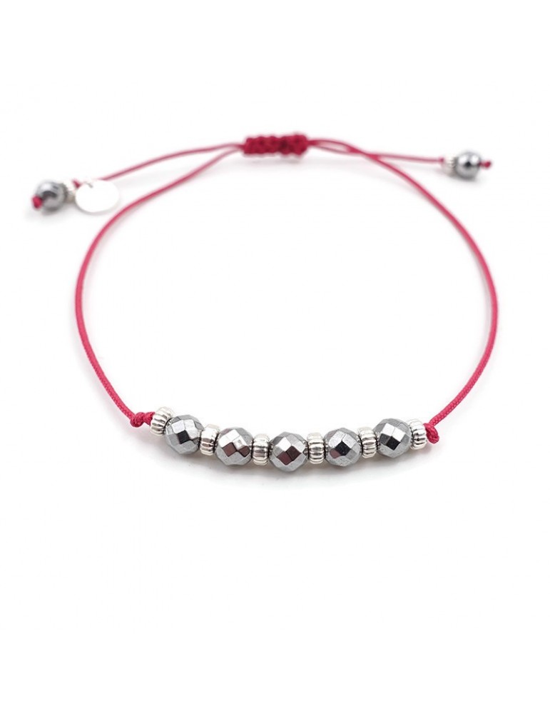 Bracelet Cordon hématites et argent Aloe Bijoux Bracelet Cordon hématites et argent Aloe Bijoux