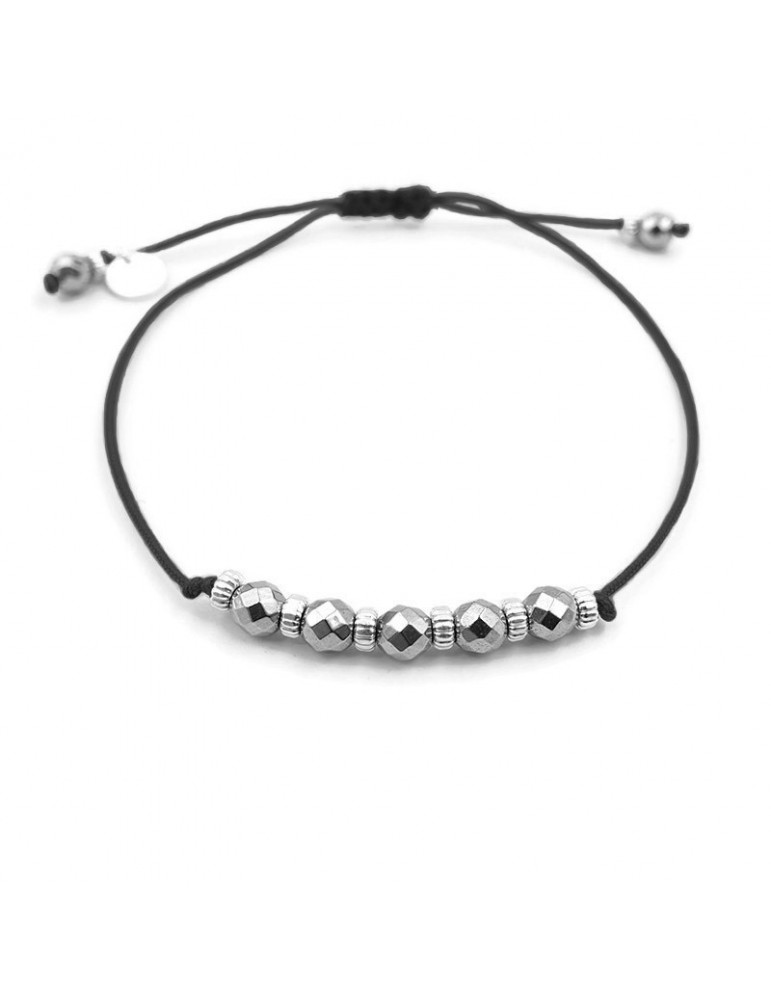 Bracelet Cordon hématites et argent Aloe Bijoux Bracelet Cordon hématites et argent Aloe Bijoux
