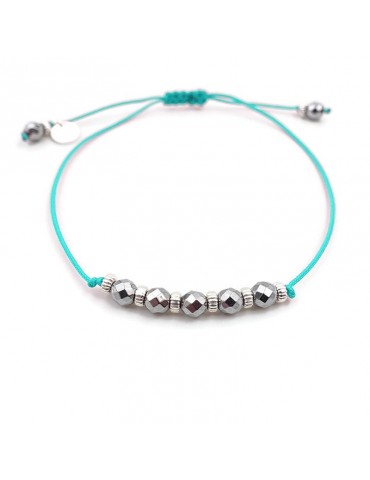Bracelet Cordon hématites et argent Aloe Bijoux